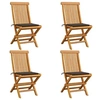 Image de Lot de 4 chaise en bois massif non pliable H. 89 cm exterieur