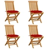Image de Lot de 4 chaise H. 89 cm non pliable en bois massif exterieur bois