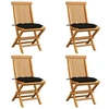 Image de Lot de 4 chaise H. 89 cm non pliable en bois massif exterieur noir