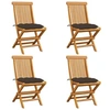 Image de Tuinstoelen 4 st met taupe kussens massief teakhout3062591