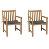 Image de Chaises de jardin lot de 2 et coussins anthracite Bois de teck