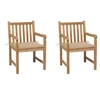 Image de Lot de 2 chaise en bois massif non pliable exterieur H. 90 cm