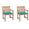 Image de Lot de 2 chaise exterieur non pliable en bois massif H. 90 cm bleu