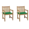 Image de Lot de 2 chaise exterieur non pliable en bois massif H. 90 cm vert