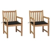 Image de Lot de 2 chaise exterieur non pliable en bois massif H. 90 cm bois