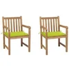 Image de Tuinstoelen 2 st met heldergroene kussens massief teakhout3062741