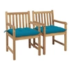 Image de Lot de 2 chaise H. 90 cm exterieur bleu en teck