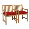 Image de Lot de 2 chaise exterieur en bois massif rouge 90 cm