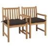 Image de Lot de 2 chaise exterieur non pliable en bois massif H. 90 cm