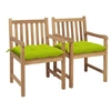 Image de Lot de 2 chaise exterieur non pliable H. 90 cm en teck vert