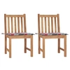 Image de Chaises de jardin lot de 2 avec coussins Bois de teck massif