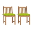 Image de Lot de 2 chaise en bois massif H. 90 cm vert exterieur