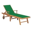 Image de Chaise longue en bois de teck solide avec dossier réglable - - 3063011