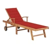 Image de Chaise longue H. 35 cm rouge en teck L. 59 cm non pliable