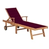 Image de Chaise longue L. 59 cm H. 35 cm en teck rouge non empilable non pliable