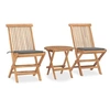 Image de Salon de jardin gris 3 pieces 2 personnes x 50.0 x 57.0 cm bois