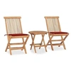 Image de Salon de jardin bois rouge 3 pieces 2 personnes