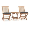 Image de Mobilier à dîner d'extérieur pliable avec coussin 3 pcs Teck 3063213
