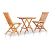 Image de Ensemble de Bistro 3 pcs avec Coussins Salon de Jardin Ensemble de Meubles d'Extérieur Mobilier de Patio Crème Bois de Teck Massif
