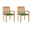 Image de Lot de 2 chaise en bois massif exterieur vert H. 90 cm