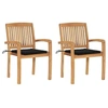 Image de Lot de 2 chaise en bois massif empilable H. 90 cm exterieur