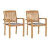 Image de Lot de 2 chaise GENERIQUE exterieur empilable non pliable en teck H. 90 cm