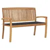 Image de Banc de Jardin Empilable et Coussin Meuble d'Extérieur Banc de Patio Meuble de Jardin Banc de Terrasse Parc 128,5 cm 3063279
