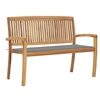 Image de Banc de Jardin Empilable et Coussin Banc de Patio Meuble d'Extérieur Meuble de Jardin Banc de Terrasse Parc 128,5 cm 3063280
