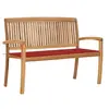 Image de Banc de Jardin Empilable et Coussin Banc de Patio Meuble de Jardin Meuble d'Extérieur Banc de Terrasse Parc 128,5 cm 3063285