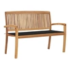 Image de Banc de Jardin Empilable et Coussin Banc de Patio Meuble de Jardin Banc de Terrasse Meuble d'Extérieur Parc 128,5 cm 3063286