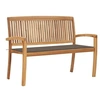 Image de Banc de Jardin Empilable et Coussin Banc de Patio Meuble d'Extérieur Meuble de Jardin Banc de Terrasse Parc 128,5 cm 3063287