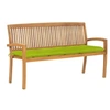 Image de Banc de jardin empilable et coussin, 159 cm, Bois de teck massif.