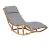 Image de Chaise longue L. 60 cm gris H. 73 cm en teck non pliable
