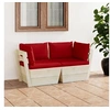 Image de Canapé palette à 2 places de jardin avec coussins Bois d épicéa