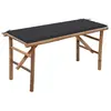 Image de Banc de jardin pliable avec coussin 118 cm Bambou