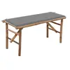 Image de Banc de jardin pliable avec coussin 118 cm Bambou