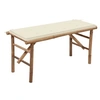 Image de Banc de jardin pliable avec coussin 118 cm Bambou