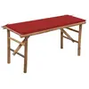 Image de Banc de jardin pliable avec coussin 118 cm Bambou