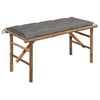 Image de Banc de jardin pliable avec coussin 118 cm Bambou