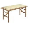 Image de Banc de jardin pliable avec coussin 118 cm Bambou
