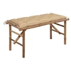 Image de Banc de jardin pliable avec coussin 118 cm Bambou