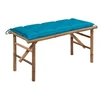 Image de Banc de jardin pliable avec coussin 118 cm Bambou