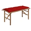Image de Banc de jardin pliable avec coussin 118 cm Bambou