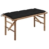 Image de Banc de jardin pliable avec coussin 118 cm Bambou