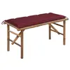Image de Banc de jardin pliable avec coussin 118 cm Bambou