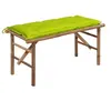 Image de Banc de jardin pliable avec coussin 118 cm Bambou