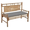 Image de Banc de jardin avec coussin 120 cm Bambou