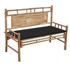 Image de Tuinbank met kussen 120 cm bamboe3063883