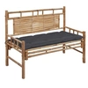 Image de Banc de jardin avec coussin 120 cm Bambou