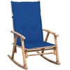 Image de Chaise à Bascule avec Coussin Chaise à Bascule de Jardin Fauteuil à Bascule de Terrasse Fauteuil de Patio Véranda Extérieur Bambou